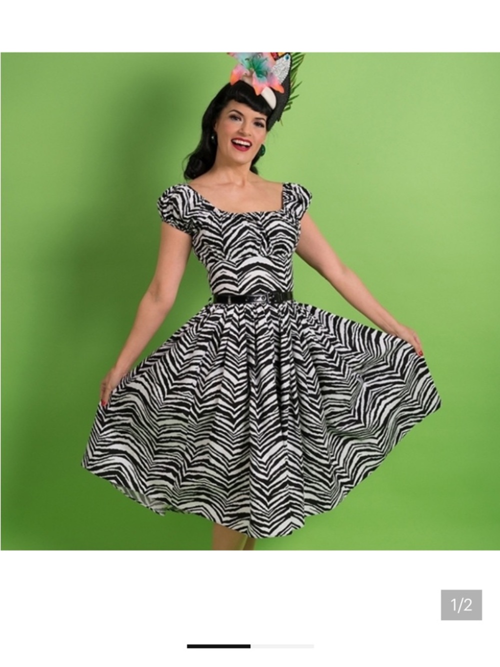 Bernie Dexter Zebra-Print Jody Dress XL